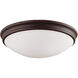 Baumann 3 Light 14 inch Rubbed Bronze Flush Mount Ceiling Light